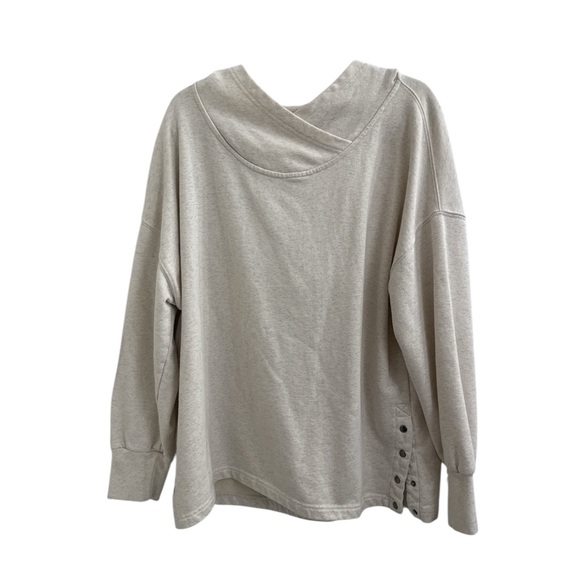 Daily Practice Tops - Anthropologie Daily Practice Cross Collar Hoodie Cream Women’s XL